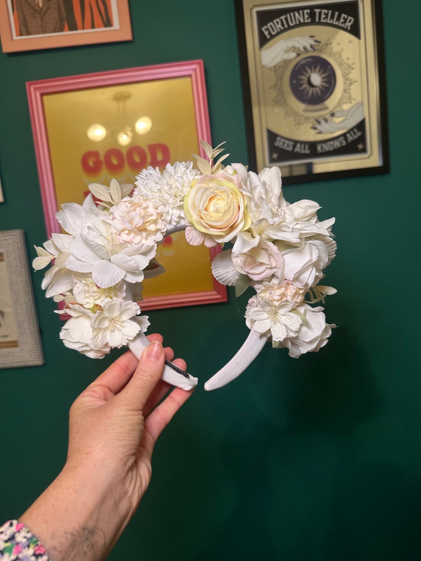 Cream/white flower crown