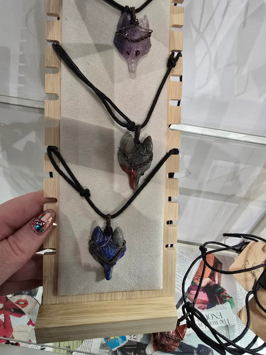 Wolf heads Crystal pendants