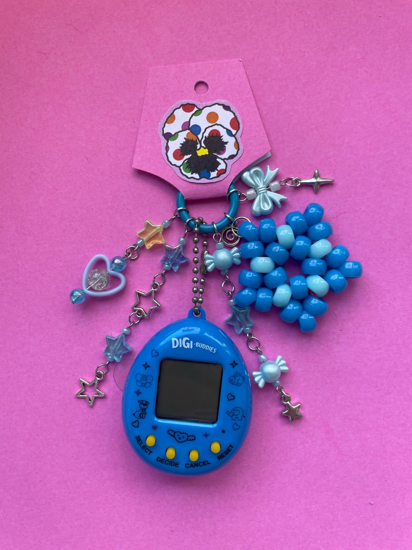 Blue Virtual Pet Keychain