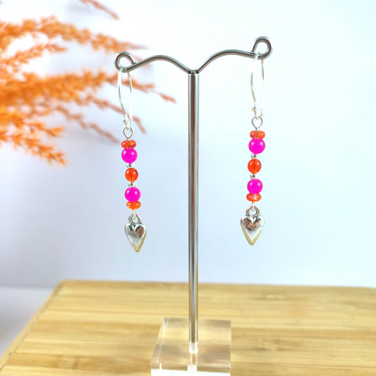 Pink Heart Charm earrings