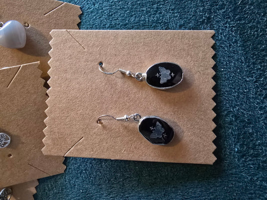 Obsidian butterfly earrings