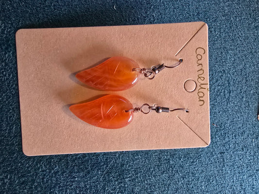 Carnelian wing earrings