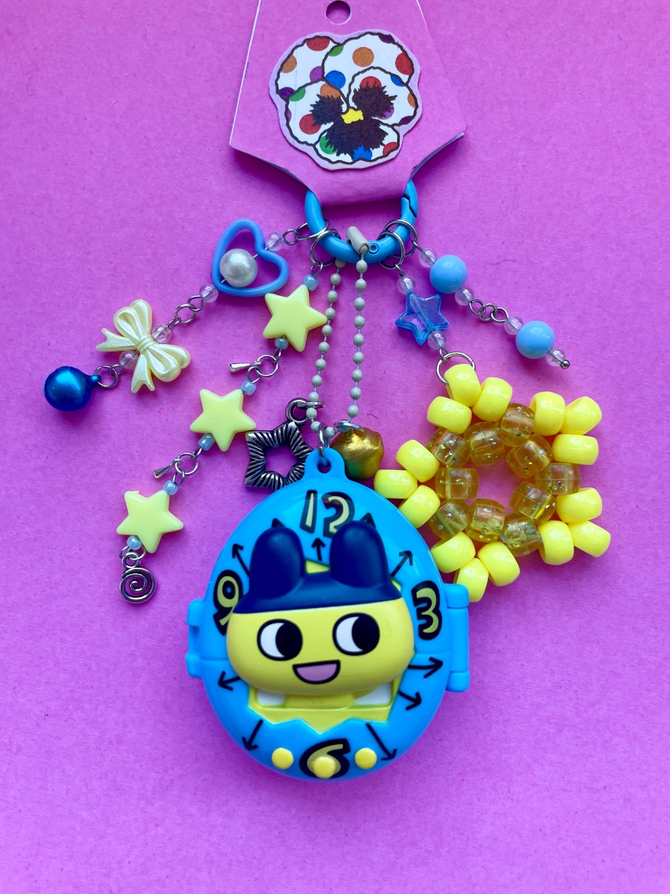 Blue Tamagotchi Case Keychain