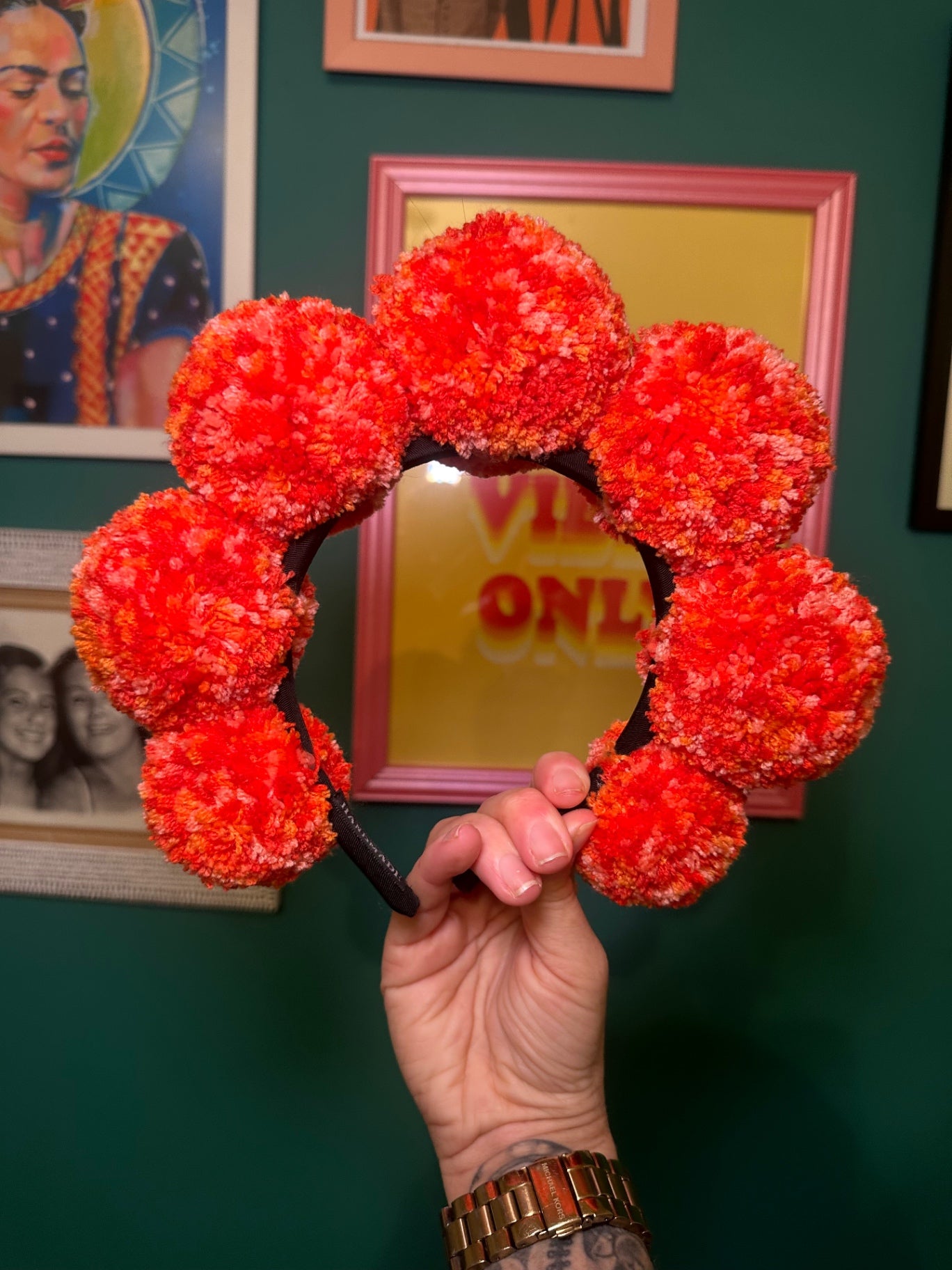 Orange standard Pom headband