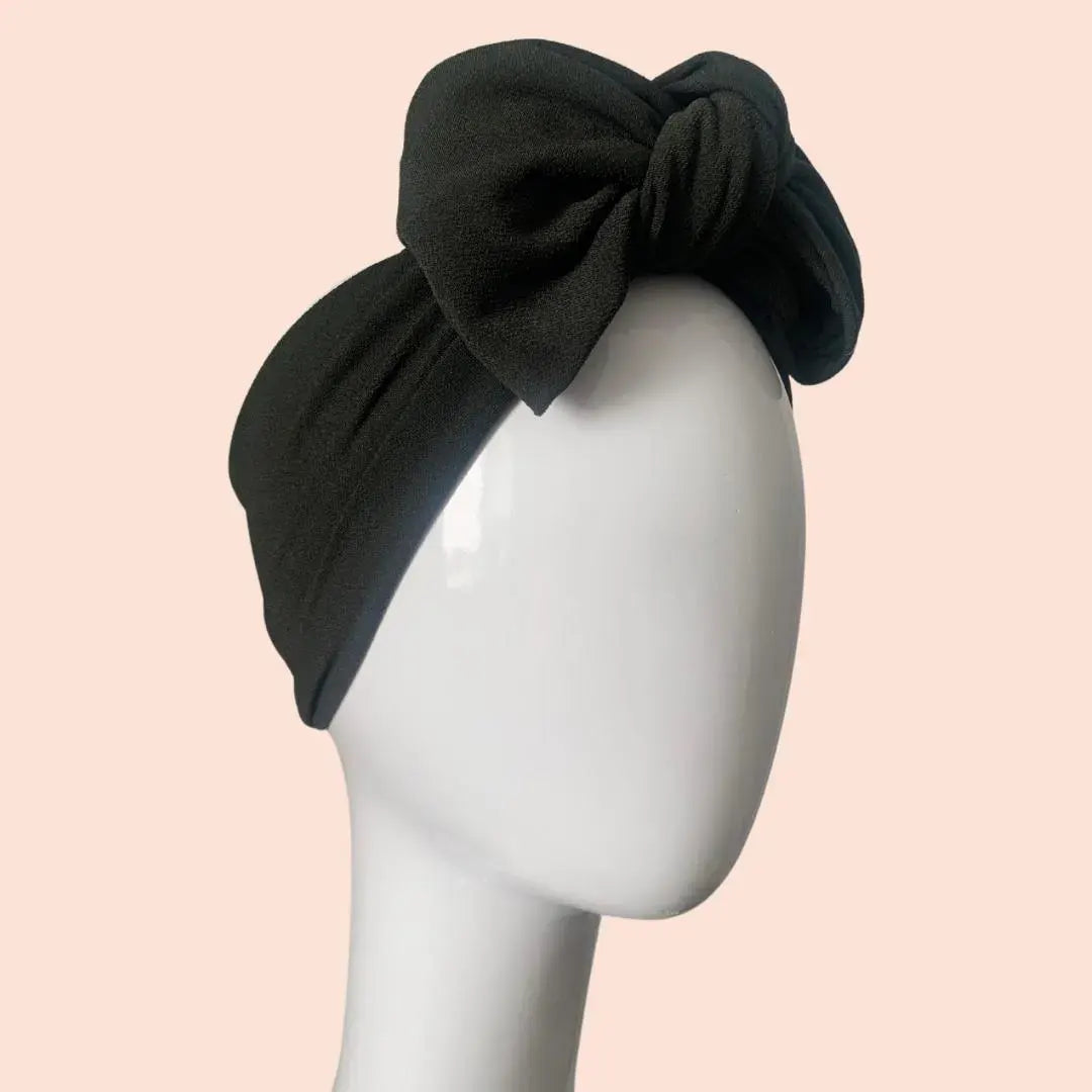 Khaki Green turban bow headband