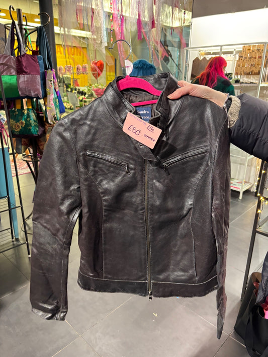 Brown leather jacket