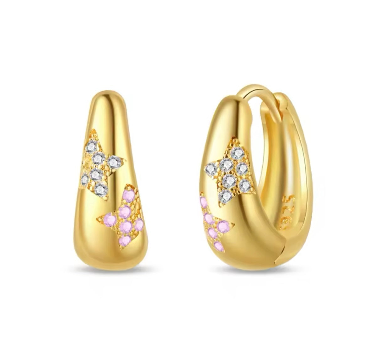 Crystal star hoops