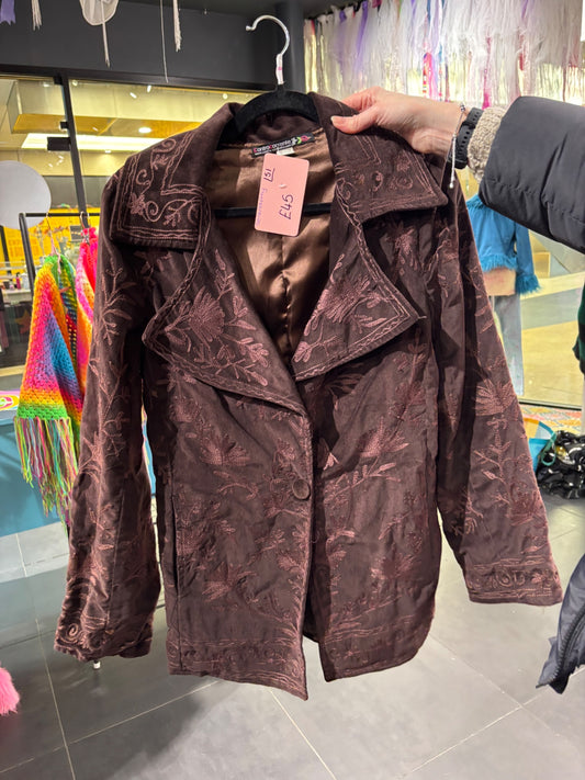 Brown velvet blazer