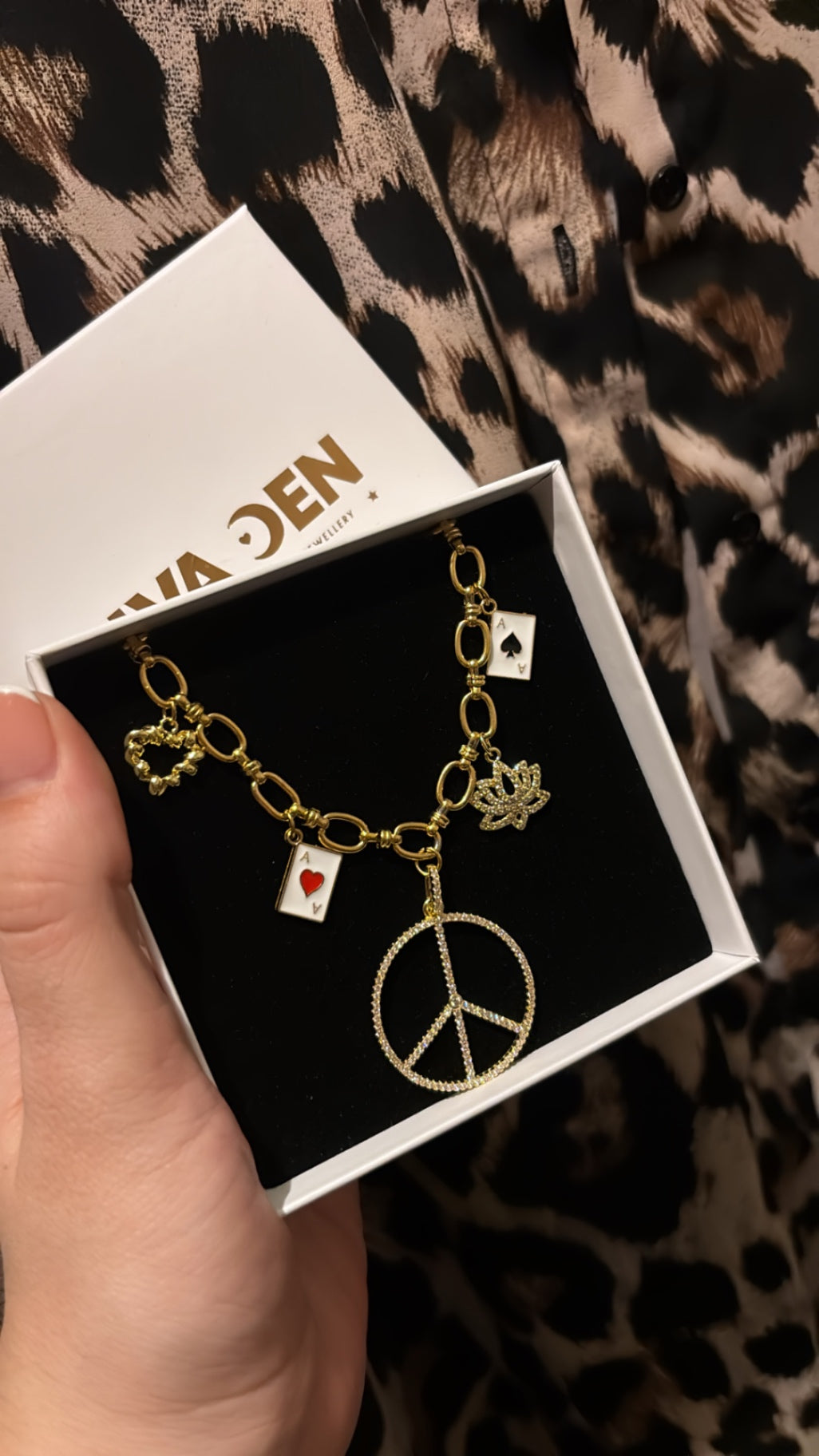 Peace and heart necklace