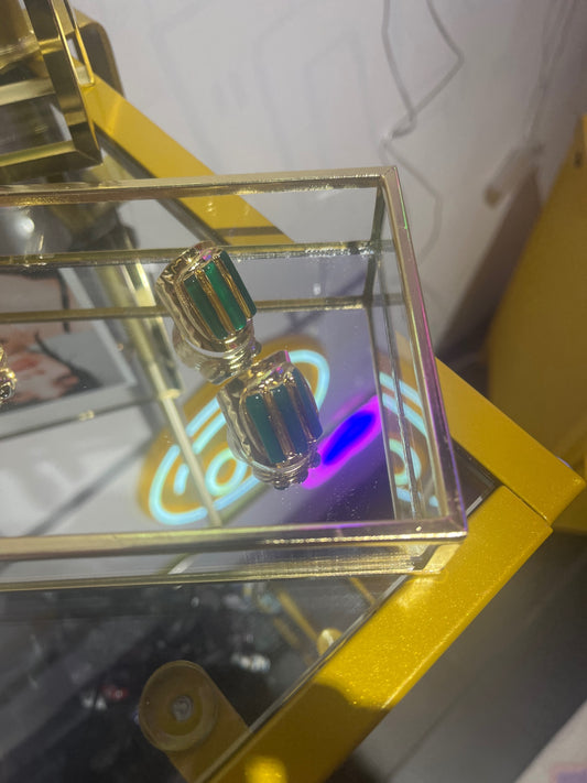 Green agate Pillar ring