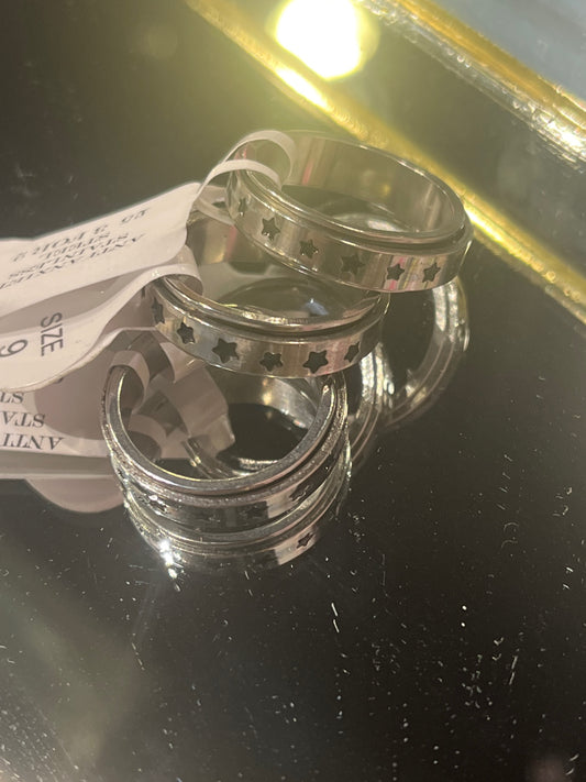 Anti anxiety silver star ring