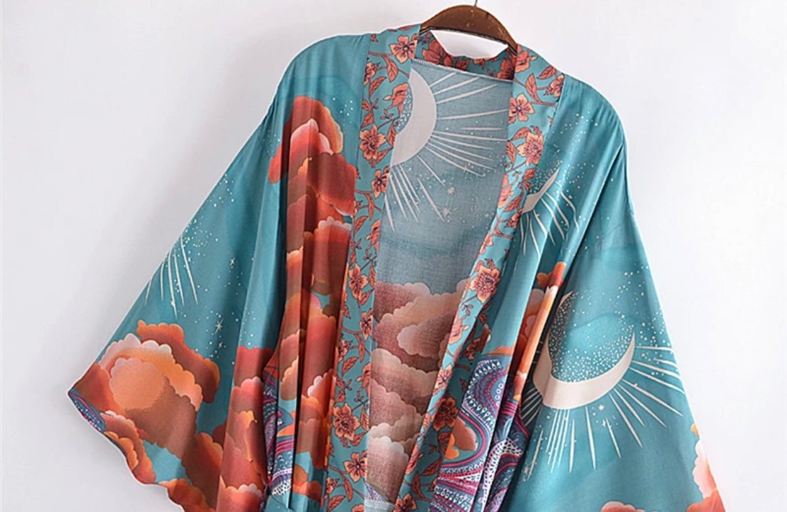 Green Luna Sunrise Kimono