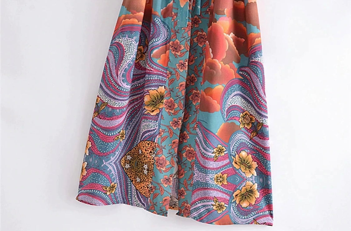 Green Luna Sunrise Kimono