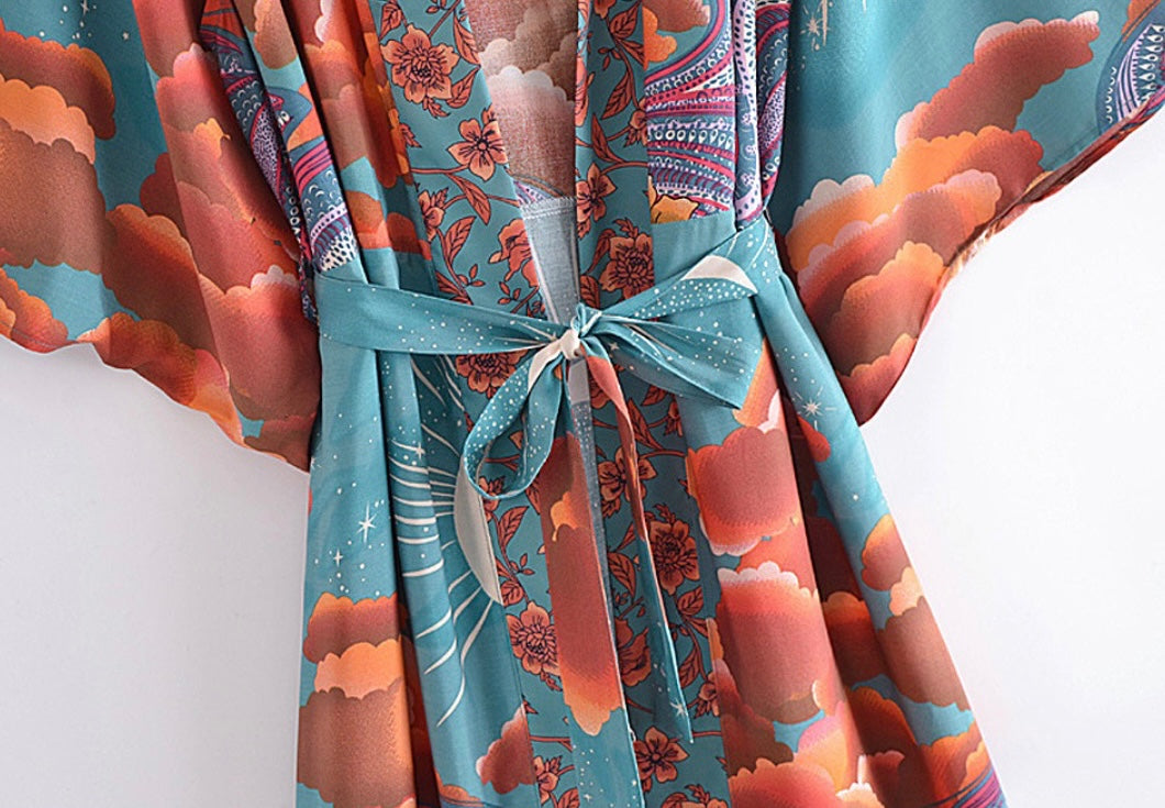 Green Luna Sunrise Kimono