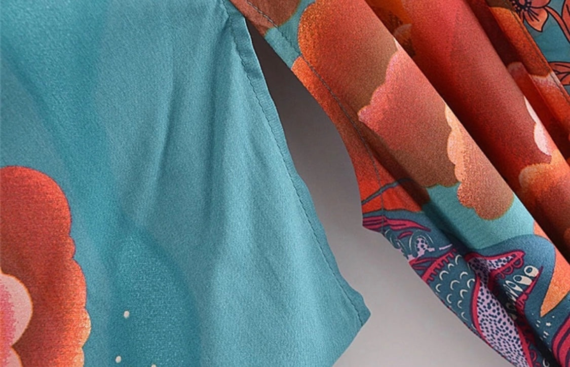 Green Luna Sunrise Kimono