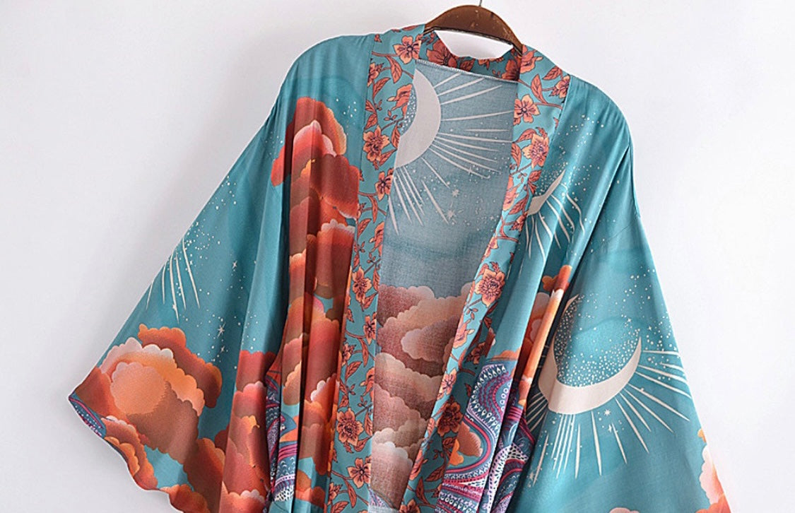 Green Luna Sunrise Kimono