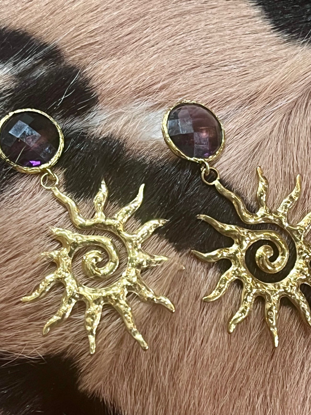 Amethyst Sun Earrings