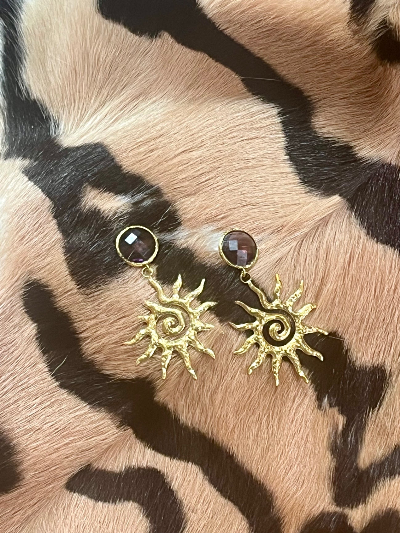 Amethyst Sun Earrings