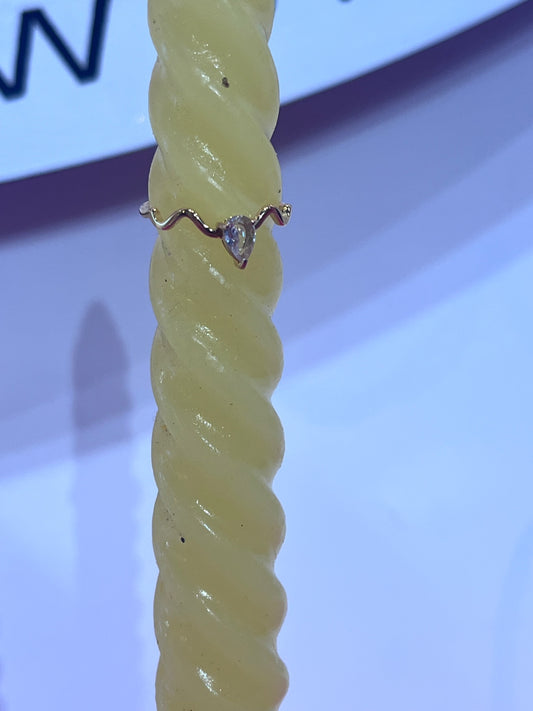 Gold Pear Wave Ring