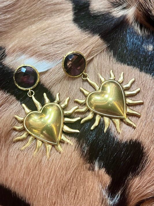 Amethyst Sun Earrings