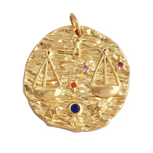 Libra Gold coin necklace