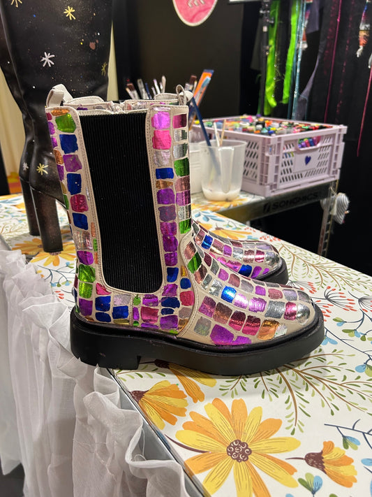 Foiled Disco Boots UK 5