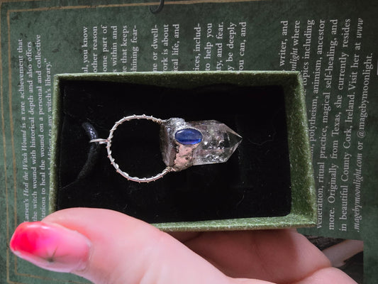 Garden quartz and kyanite point necklace