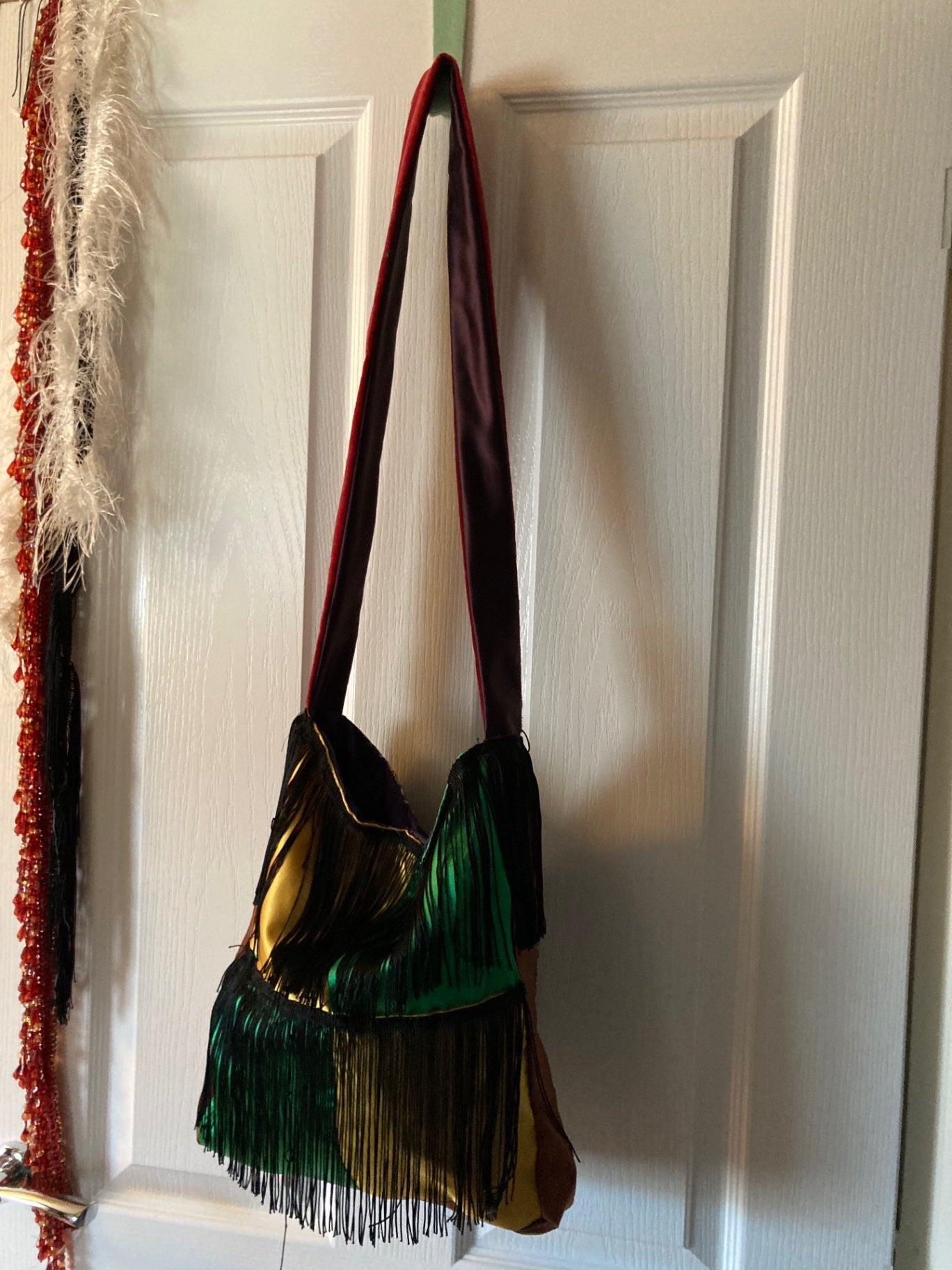 Green/gold four sq, william morris reverse both black fridge