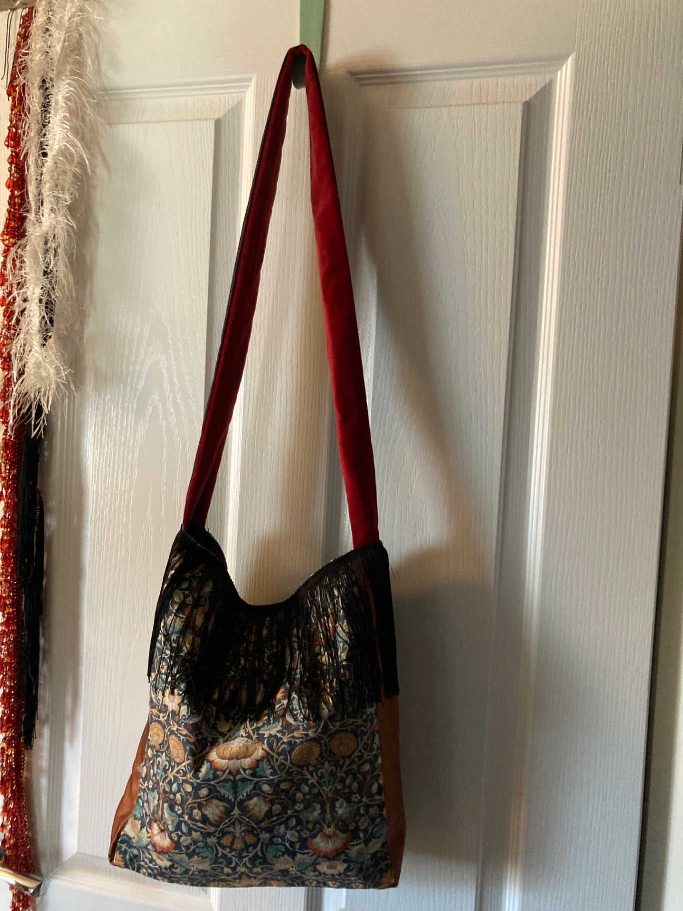 Green/gold four sq, william morris reverse both black fridge