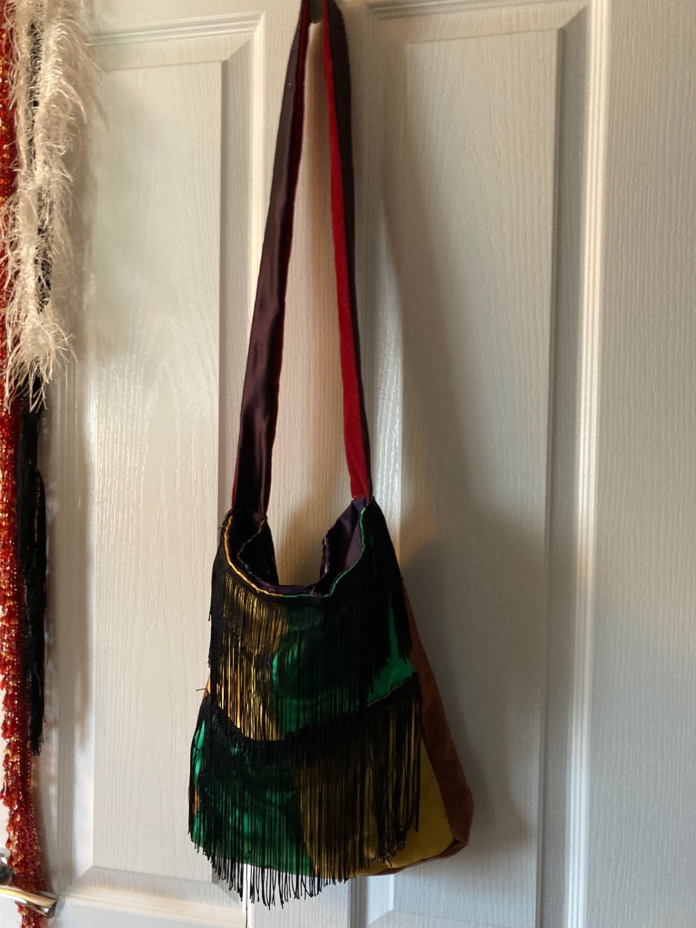 Green/gold four sq, william morris reverse both black fridge