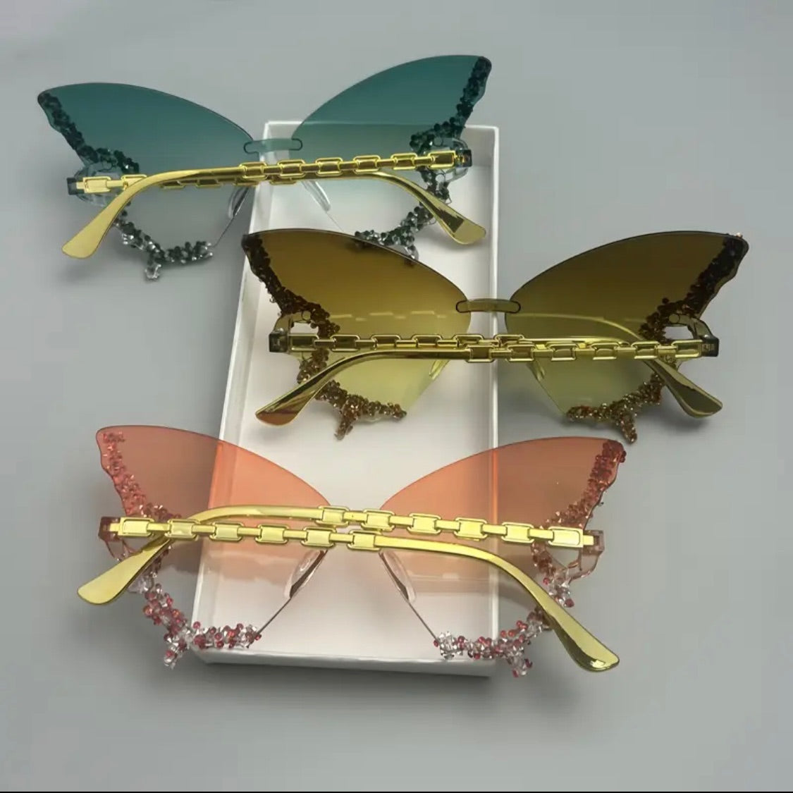 Orange Crystal Butterfly Sunnies