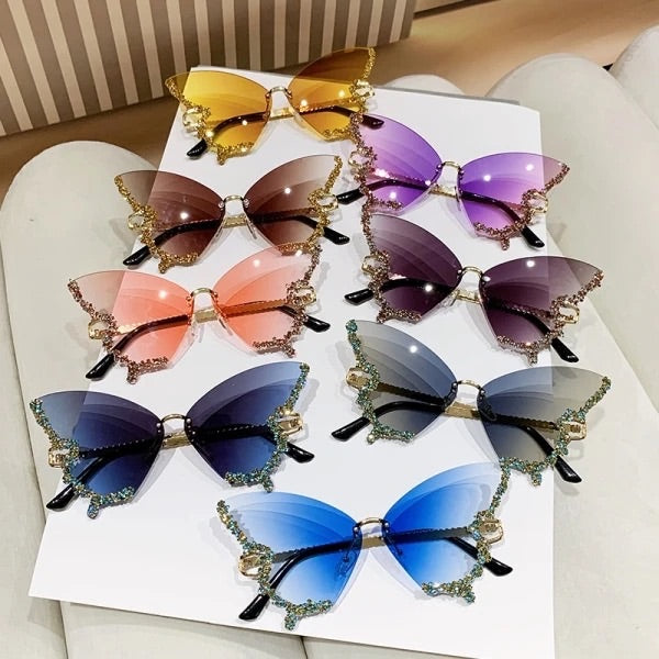 Orange Crystal Butterfly Sunnies