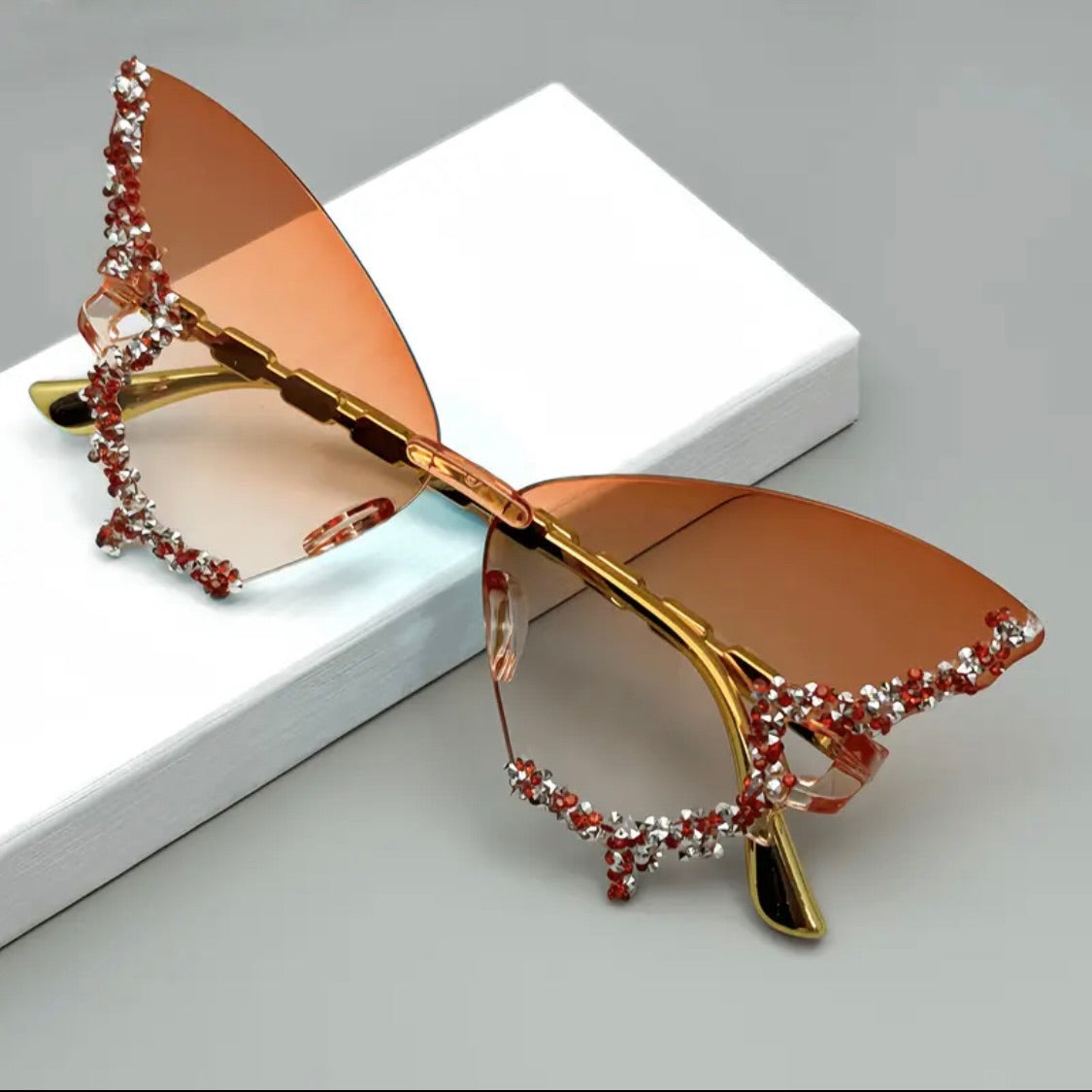 Orange Crystal Butterfly Sunnies