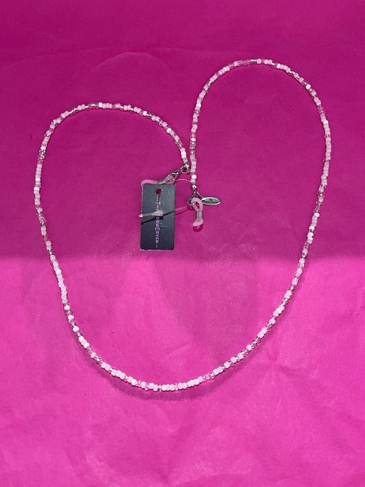 White Clear Mix Bead Sunglasses Chain