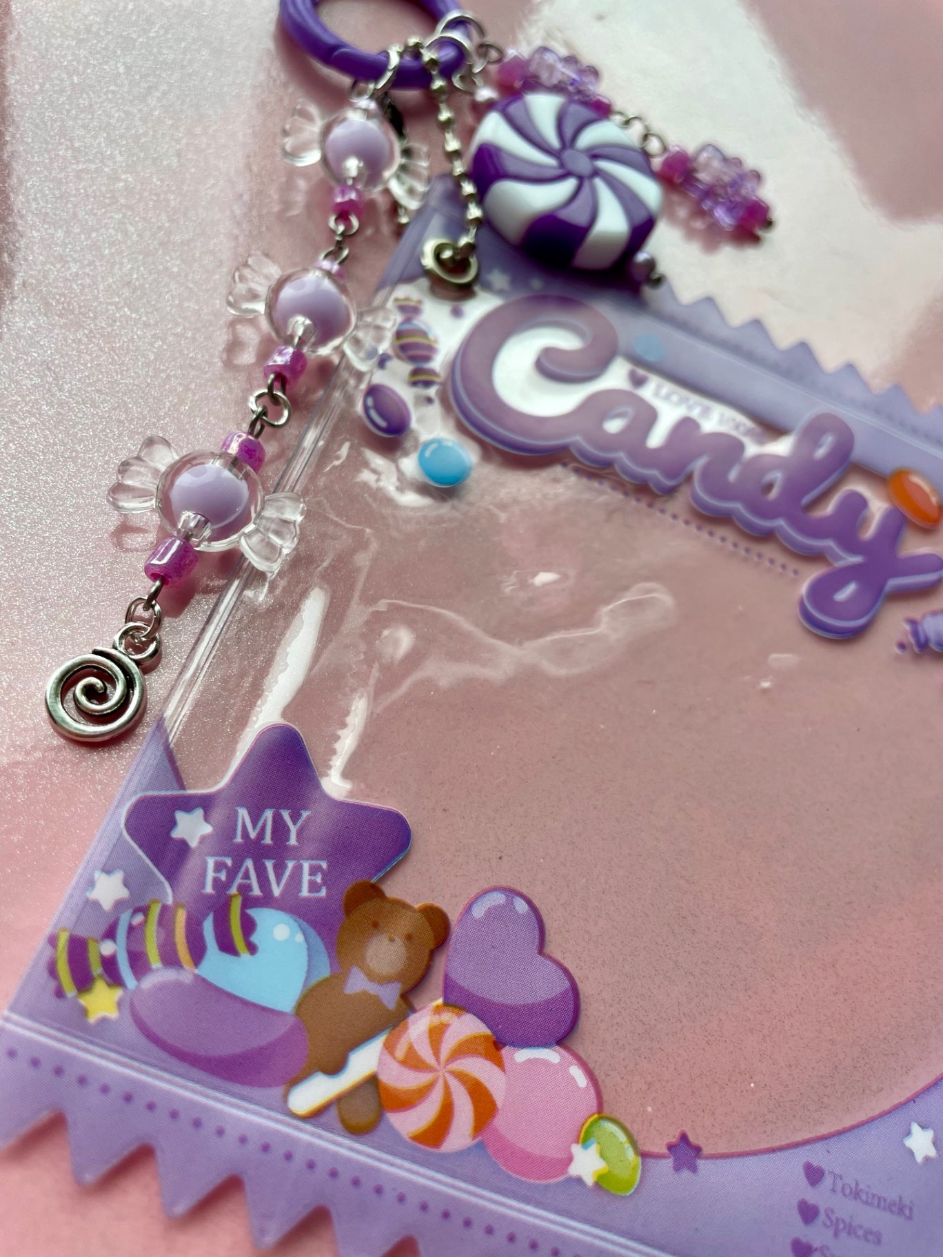 Purple Trinket Pouch Keychain
