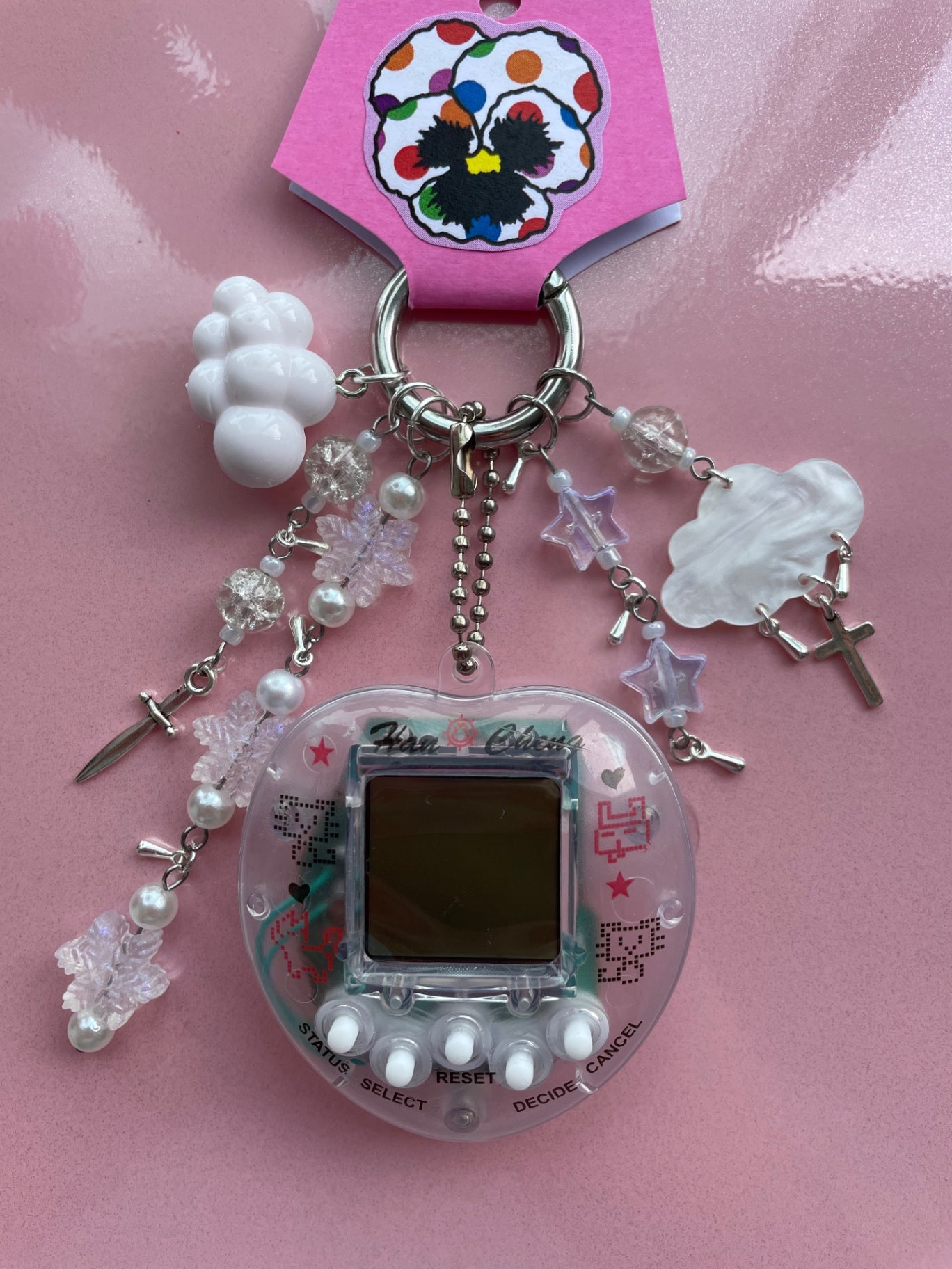 Transparent Virtual Pet Keychain - Cloud Charms