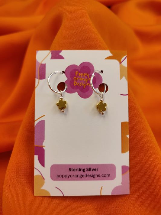 Mixed Metals Flower Hoop