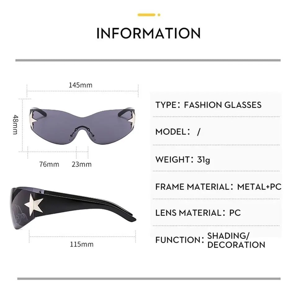 Y2K Star Tan Sunnies