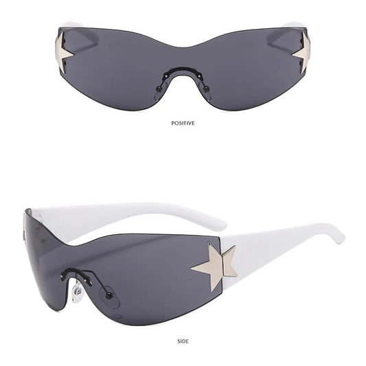 Y2K Star White Sunnies