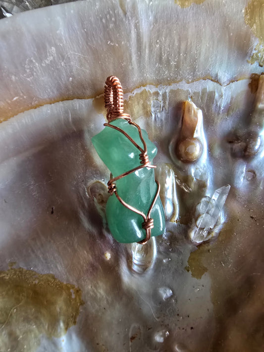 Green aventurine shibari goddess necklace