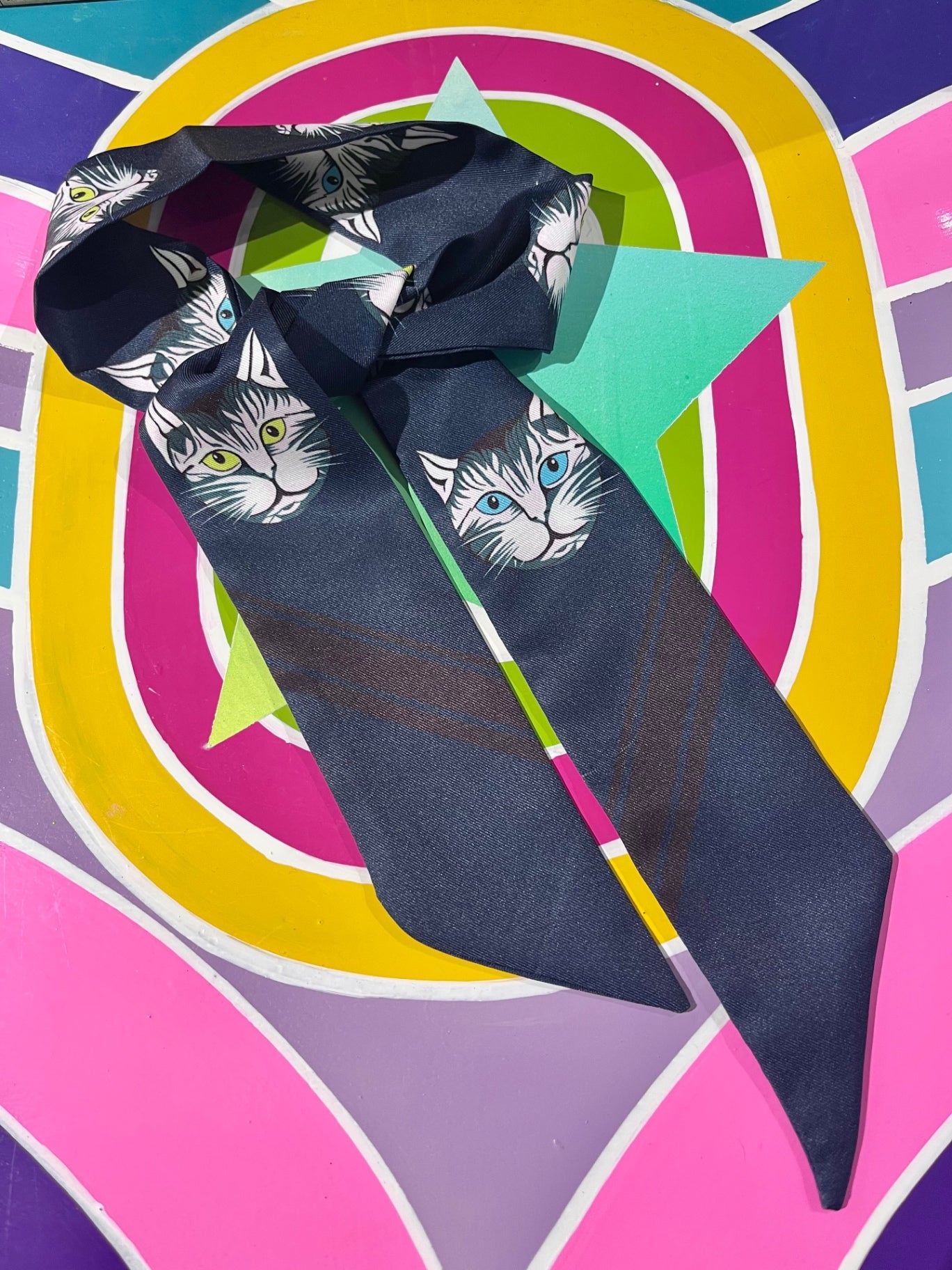 Navy Cat Scarf