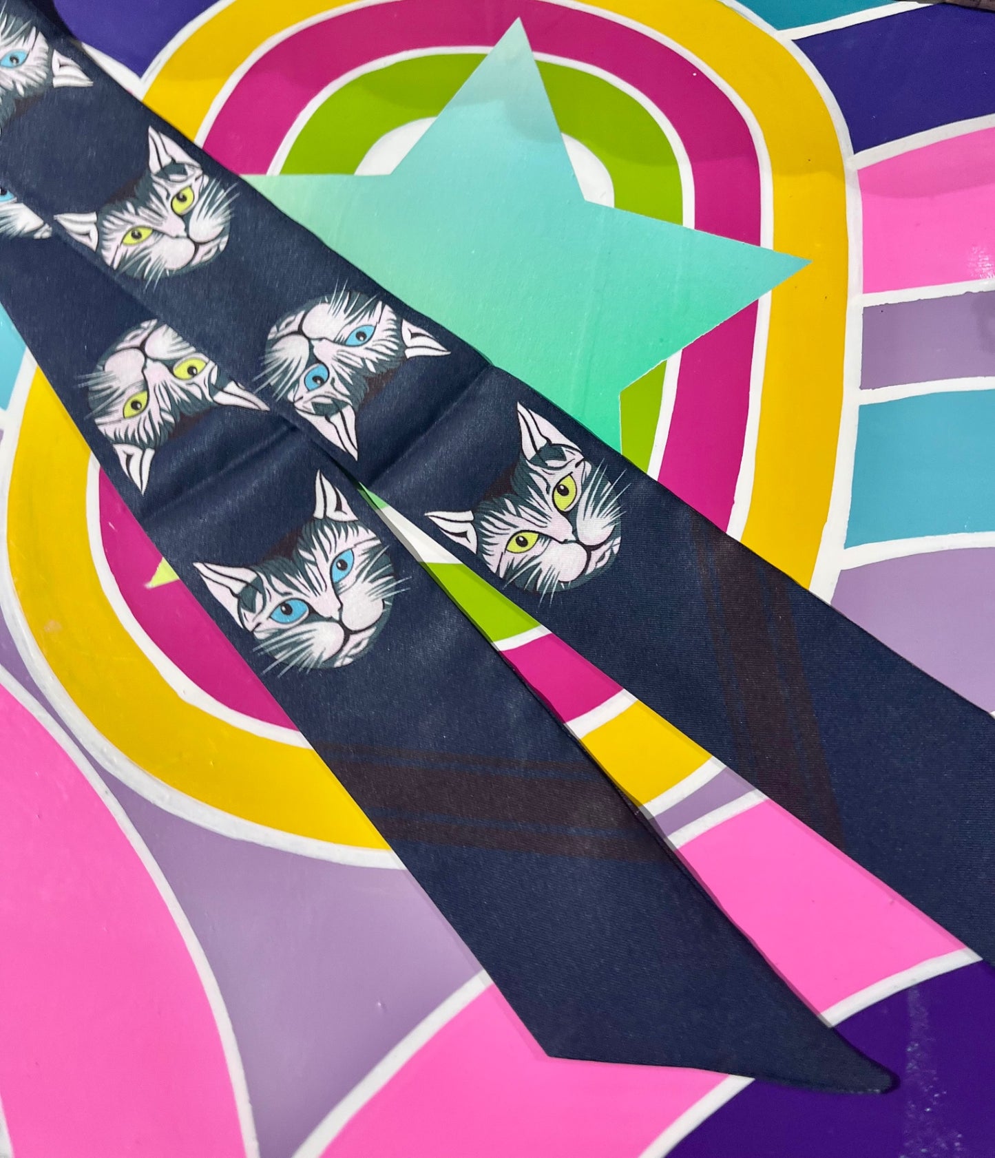 Navy Cat Scarf