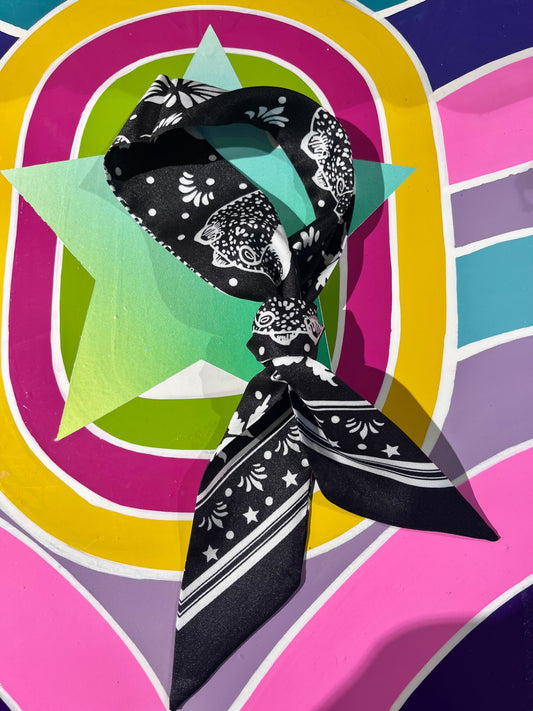 Black Leopard Western scarf