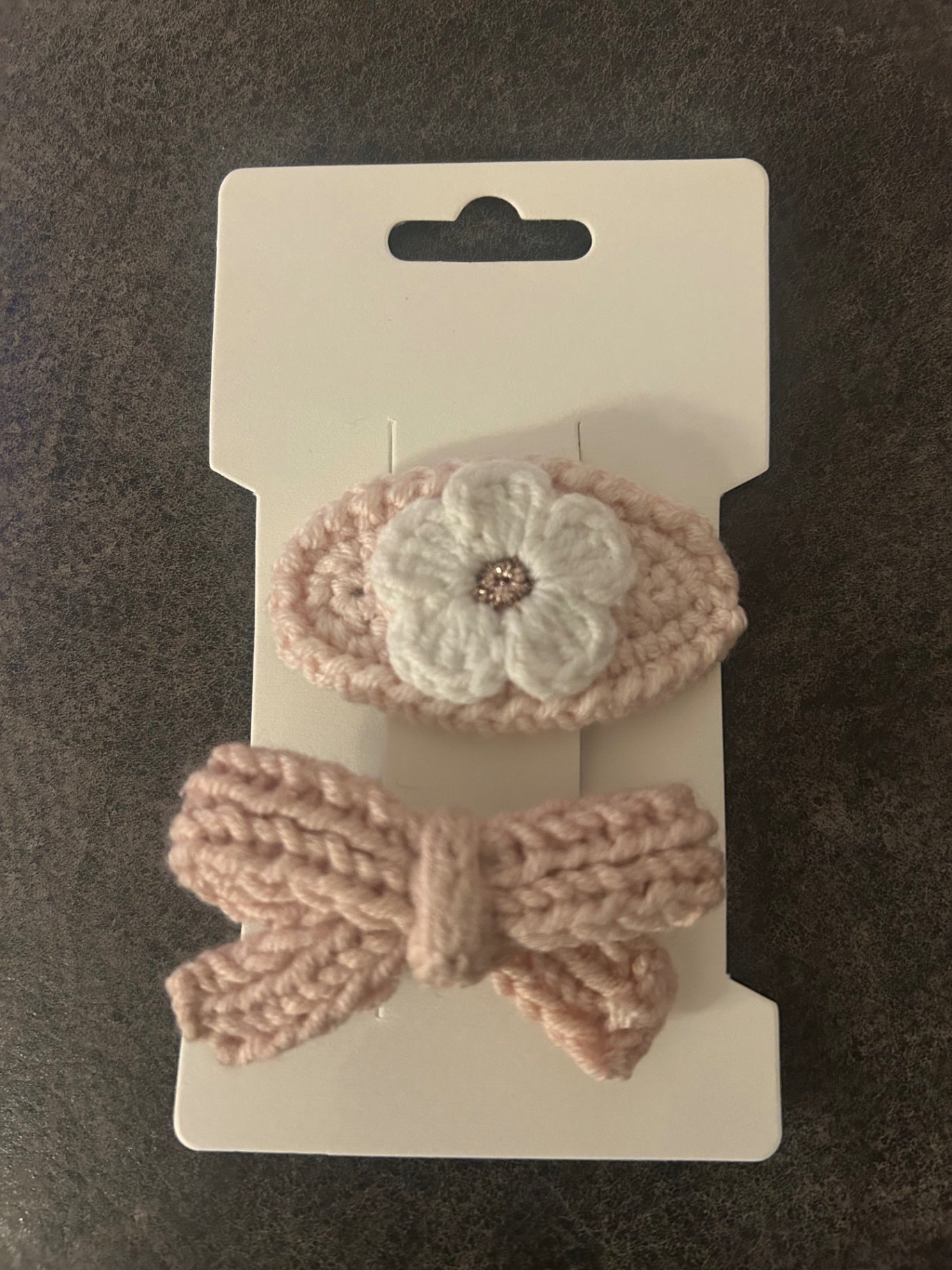 Handmade Crochet Pink Hairclips