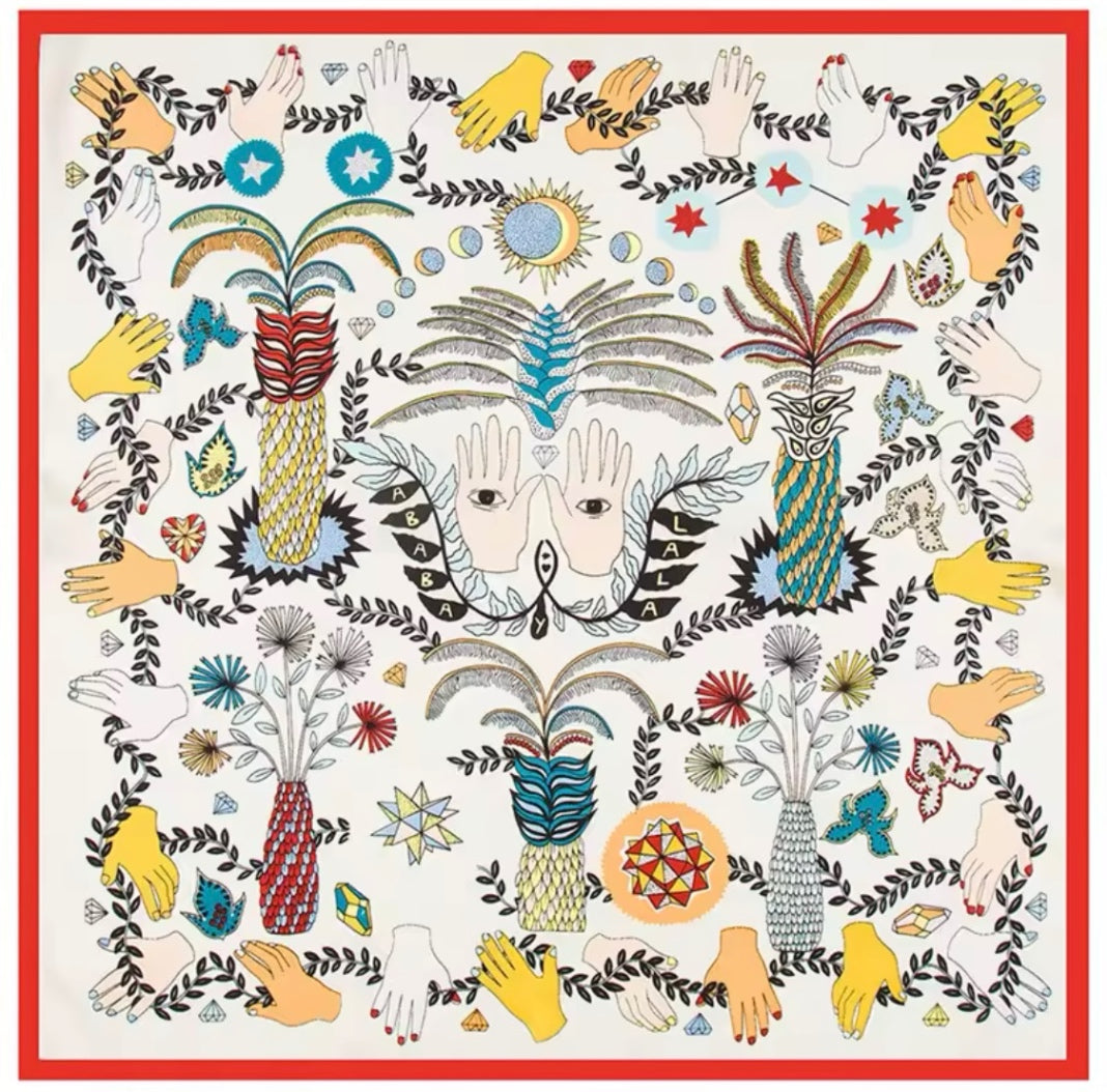 Protection Fatima Red White Scarf