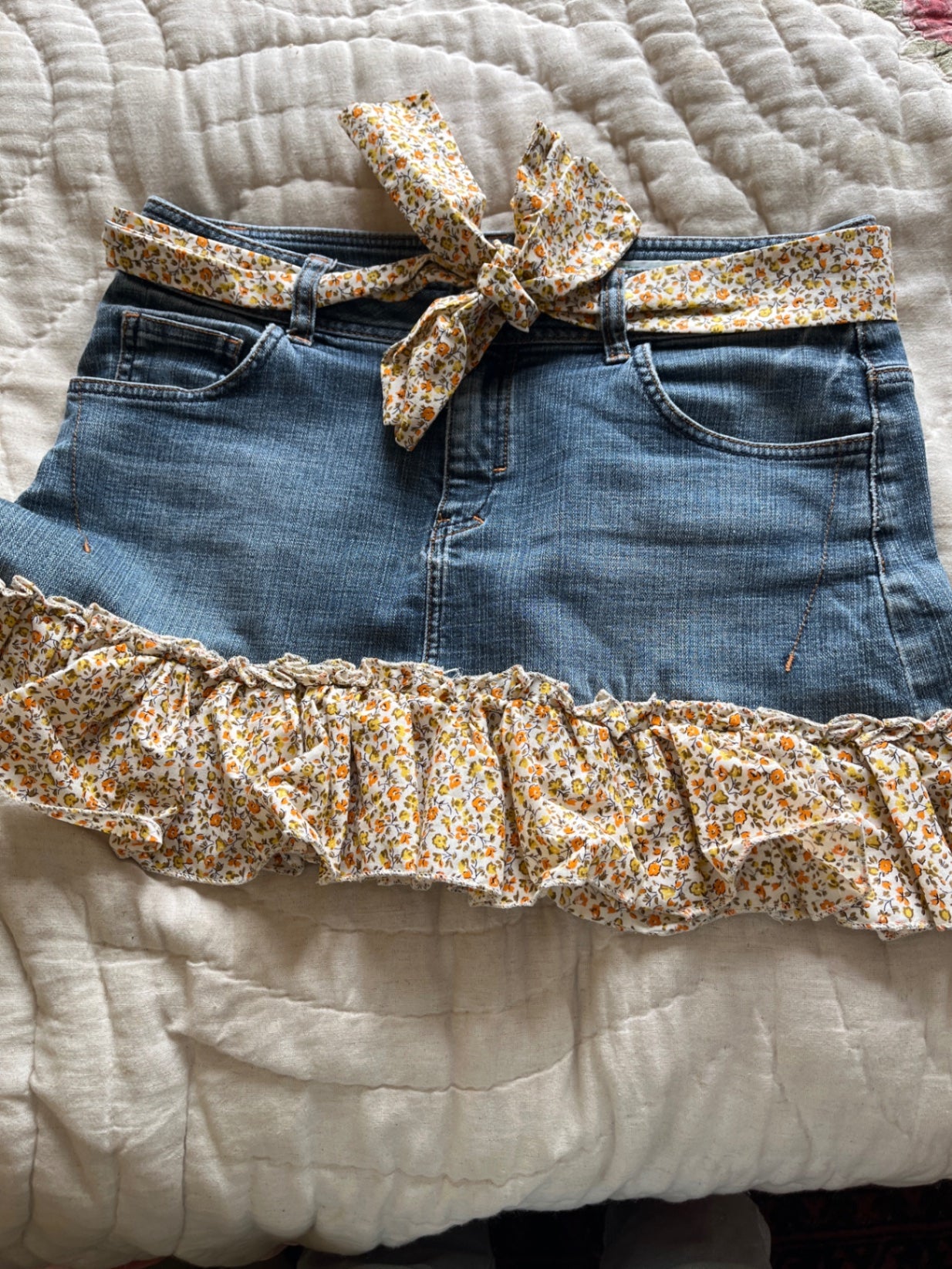 Yellow and denim mini