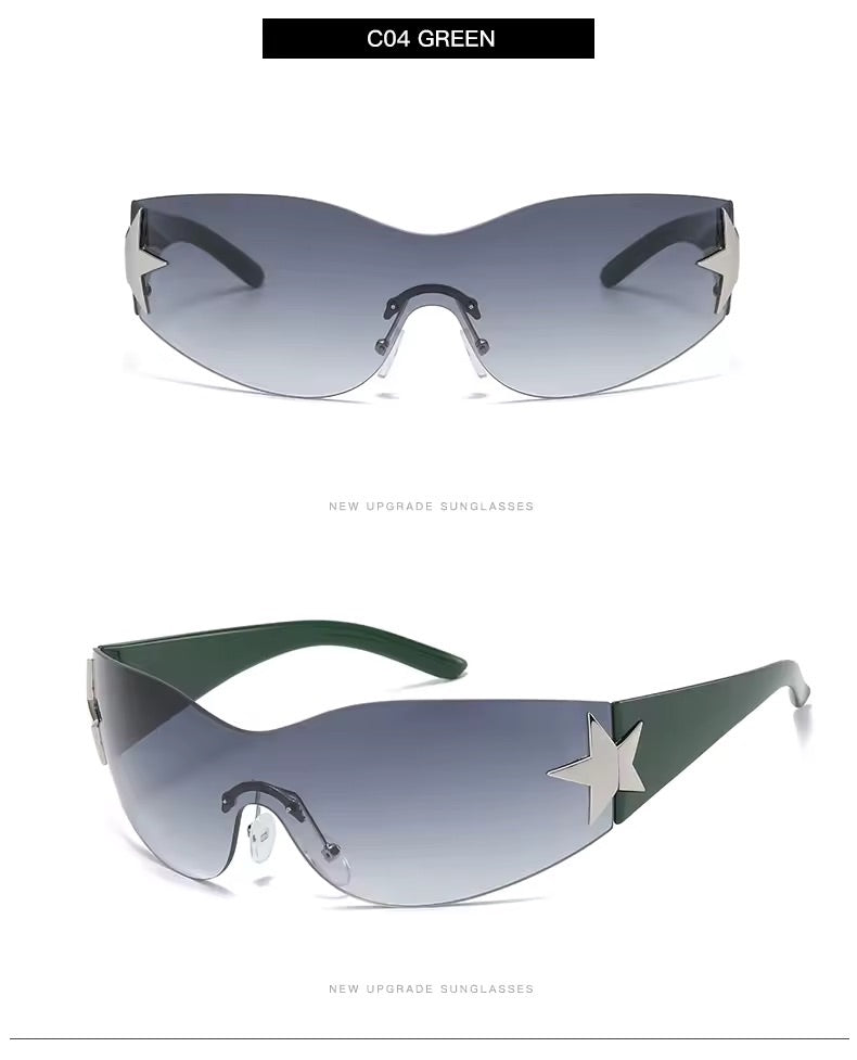 Y2K Green Star Sunnies