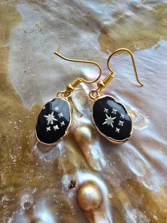 Obsidian sparkle earrings