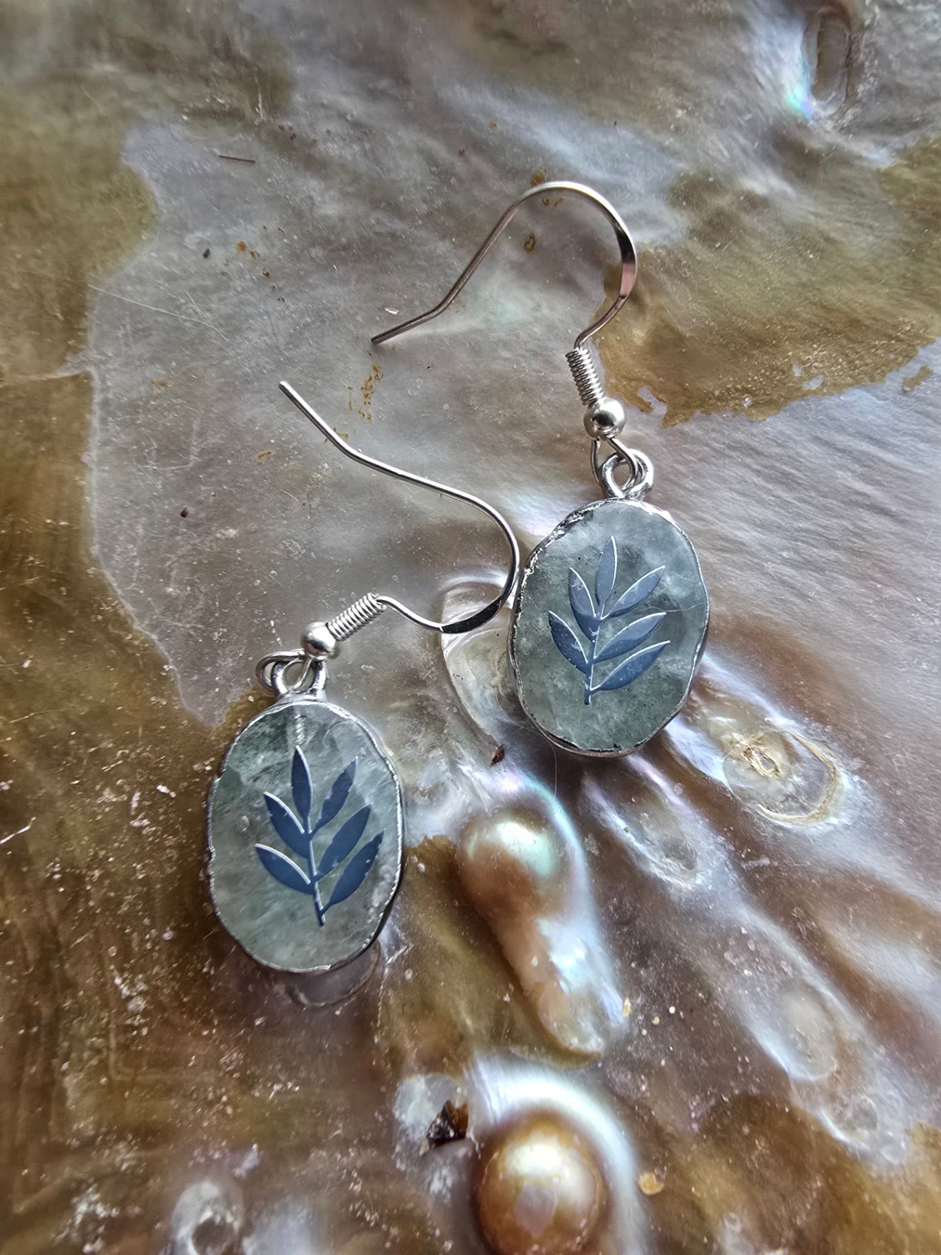 Peridot leaf earrings
