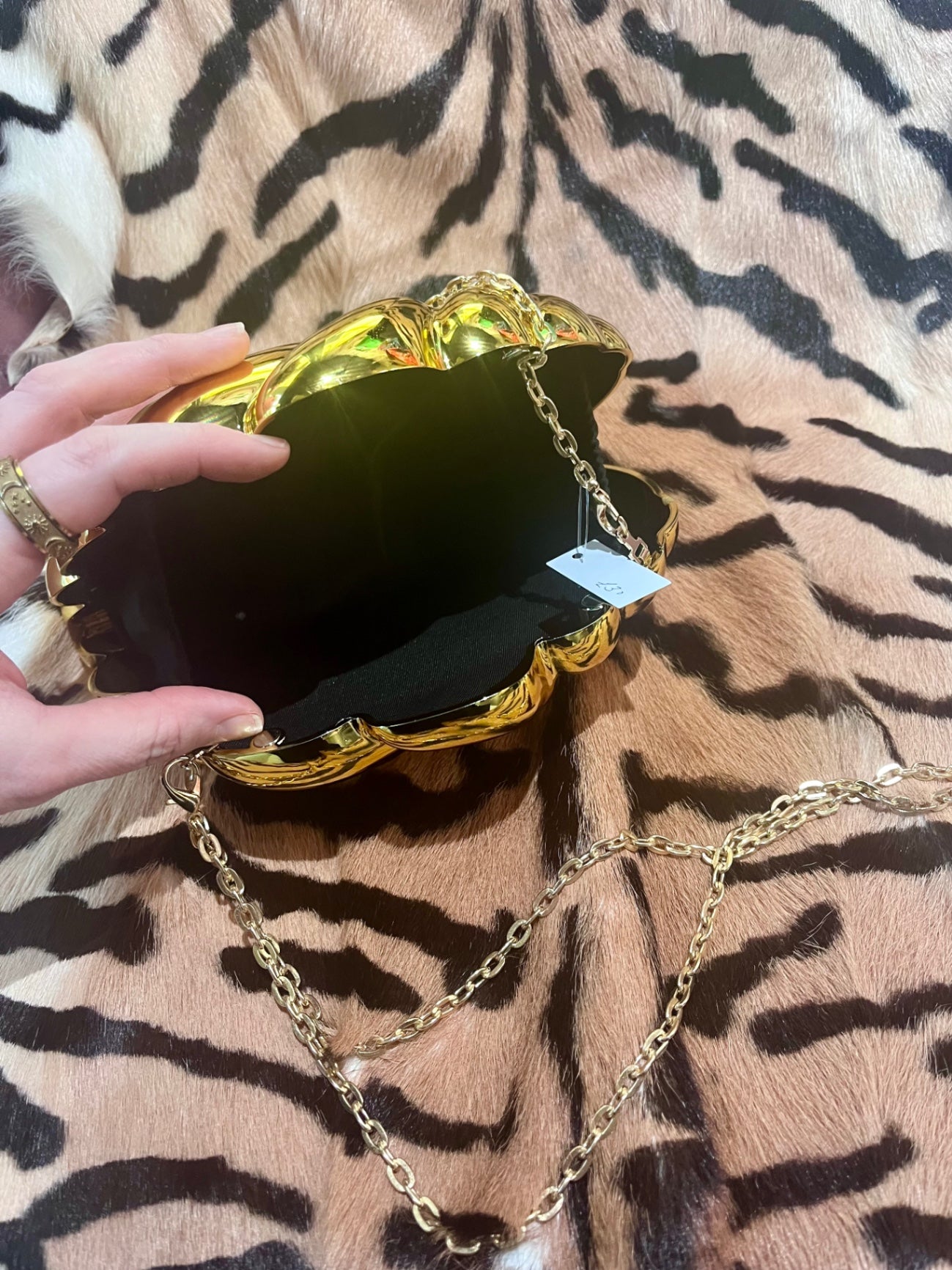 Golden Shell Clutch Bag